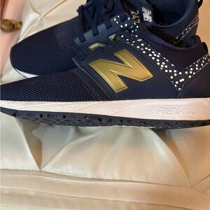 New Balance Midnight Blue and Gold Athletic Shoes